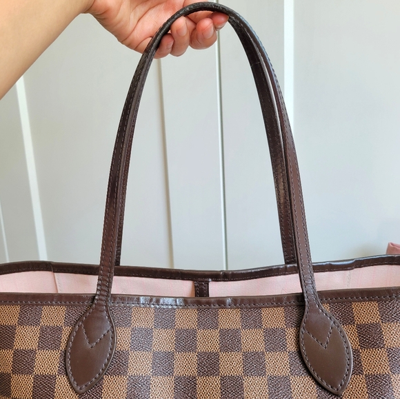 💕Louis Vuitton Neverfull MM Damier Ebene "ROSE Ballerine Interior" Tote Bag - Picture 3 of 16